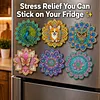 DIY Mandala Diamond Painting Refrigerator Magnet 360 Rotating Diamond Art Magnetic Refrigerator Sticker Double-Layer Rhinestone Refrigerators Stickers for Home Wall Kitchen Decoration