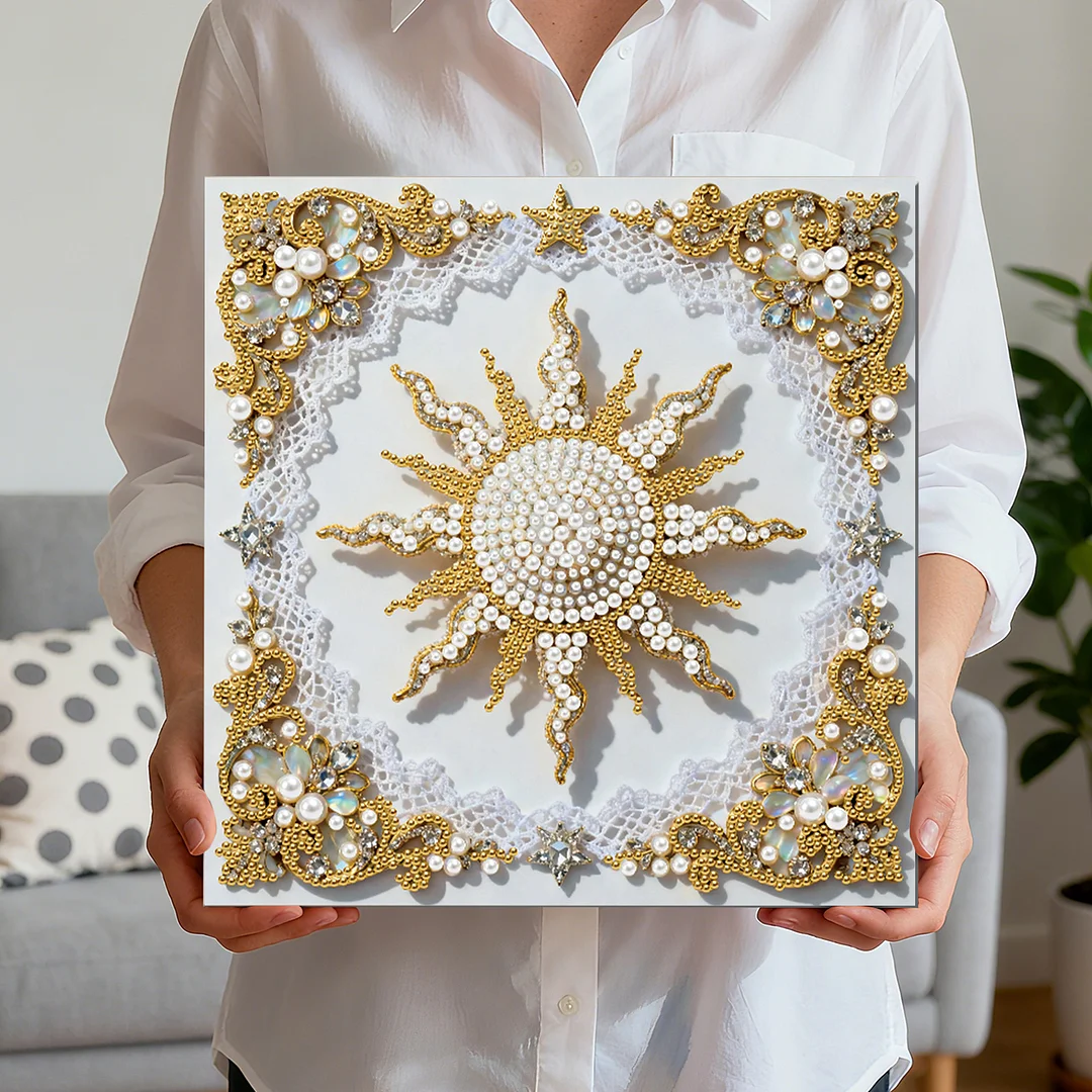 Shining Pearls DIY Pearl Diamond Art Kit for Adults Home Decor 25x25cm With Frame