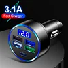 5 Ports Car Charger USB C Car Adapter 15.5W 4USB+Type-C for iPhone for Samsung
