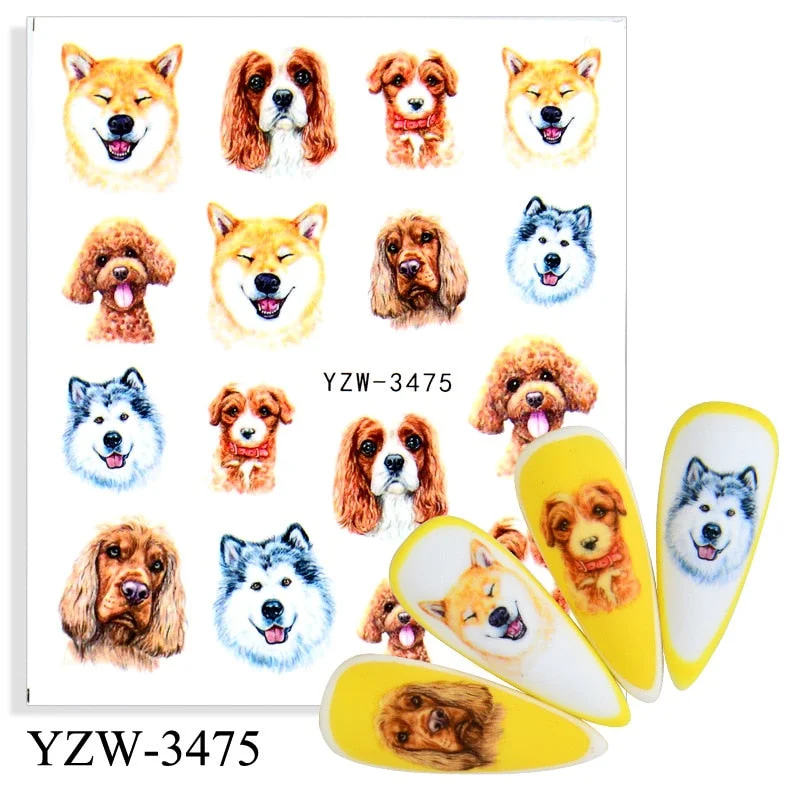 1 Sheet Human Face Nail Stickers And Decals 2021 Nail Art Decorations Set Geometric Pattern Dried Flowers Sliders For Nails Art-Nail Inspo