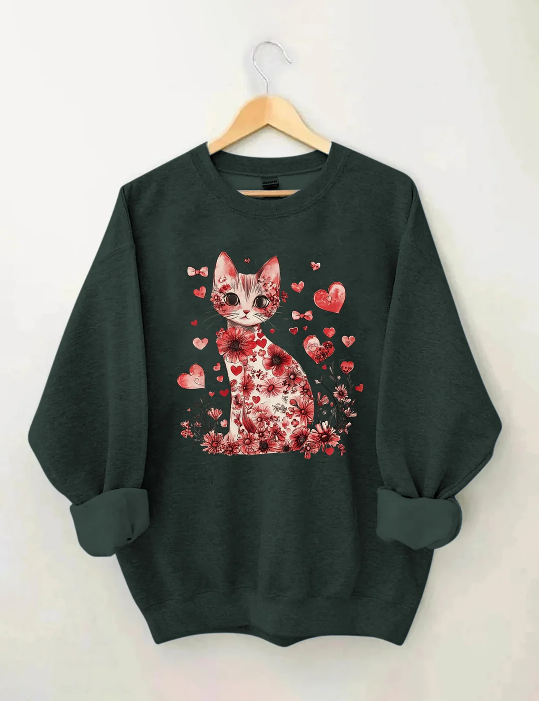 Valentine Cat Sweatshirt