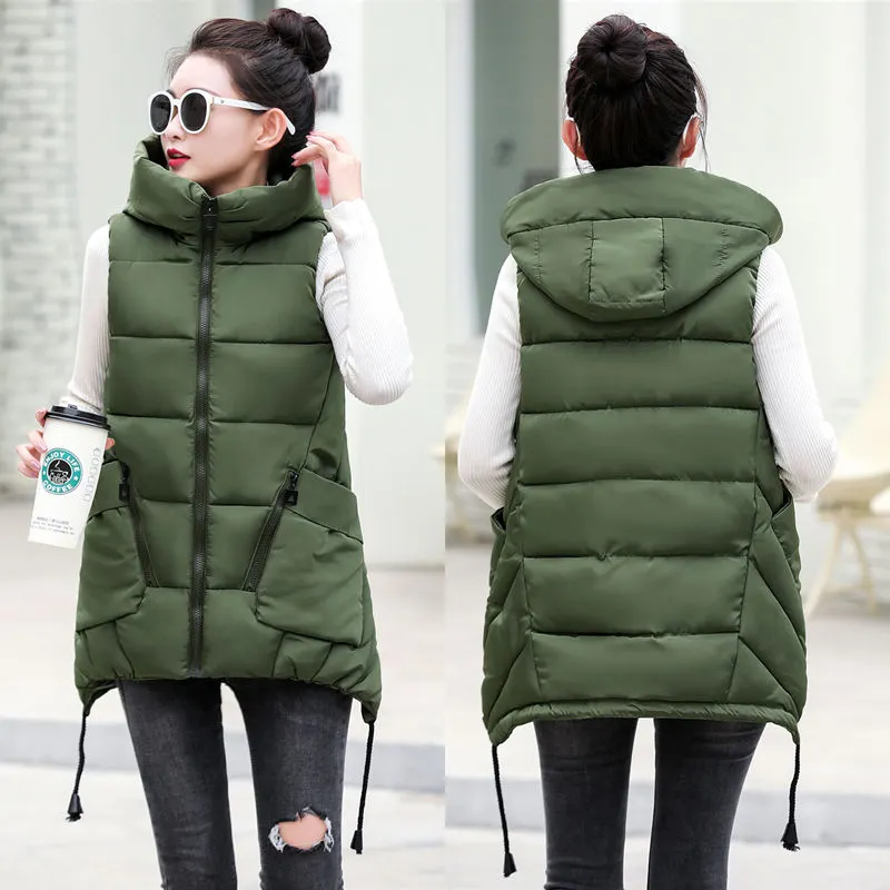 2021 Autumn And Winter Women Vest Thick New Student Cotton Coats Plus Size 5XL Lady Clothing Warm
