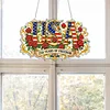 Diamond Painting Single-Sided Acrylic USA and Rose Pendant Sun Catcher for Home Garden Wall Door