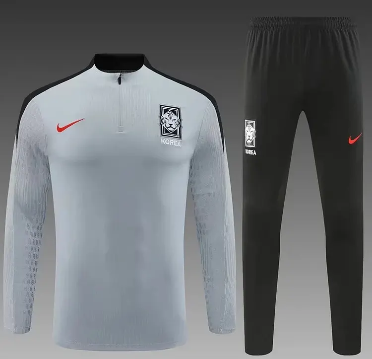 24-25 Korean light grey training suit half-length suit