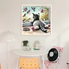 Cat And Bird By Window-11CT Stamped Cross Stitch 40*40cm/15.75*15.75in tapestrymarket