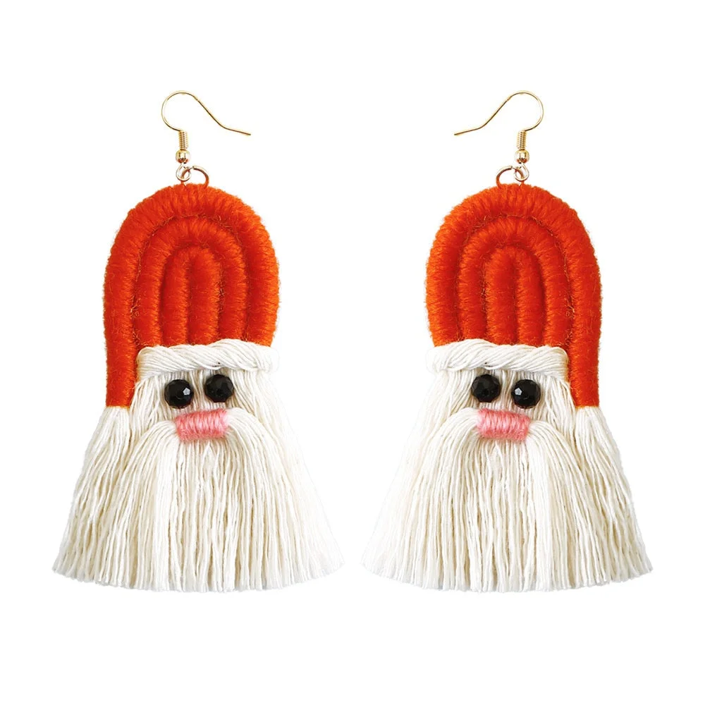 Dvacaman Ethnic Handmade Weave Macrame Earrings Cotton Thread Feather Fringe Tassel Earrings Wedding Jewelry Women Accessories