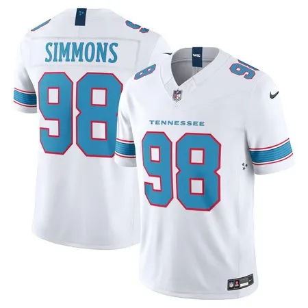Men's Tennessee Titans #98 Jeffery Simmons Nike White Vapor F.U.S.E. Sewn Down Limited Jersey