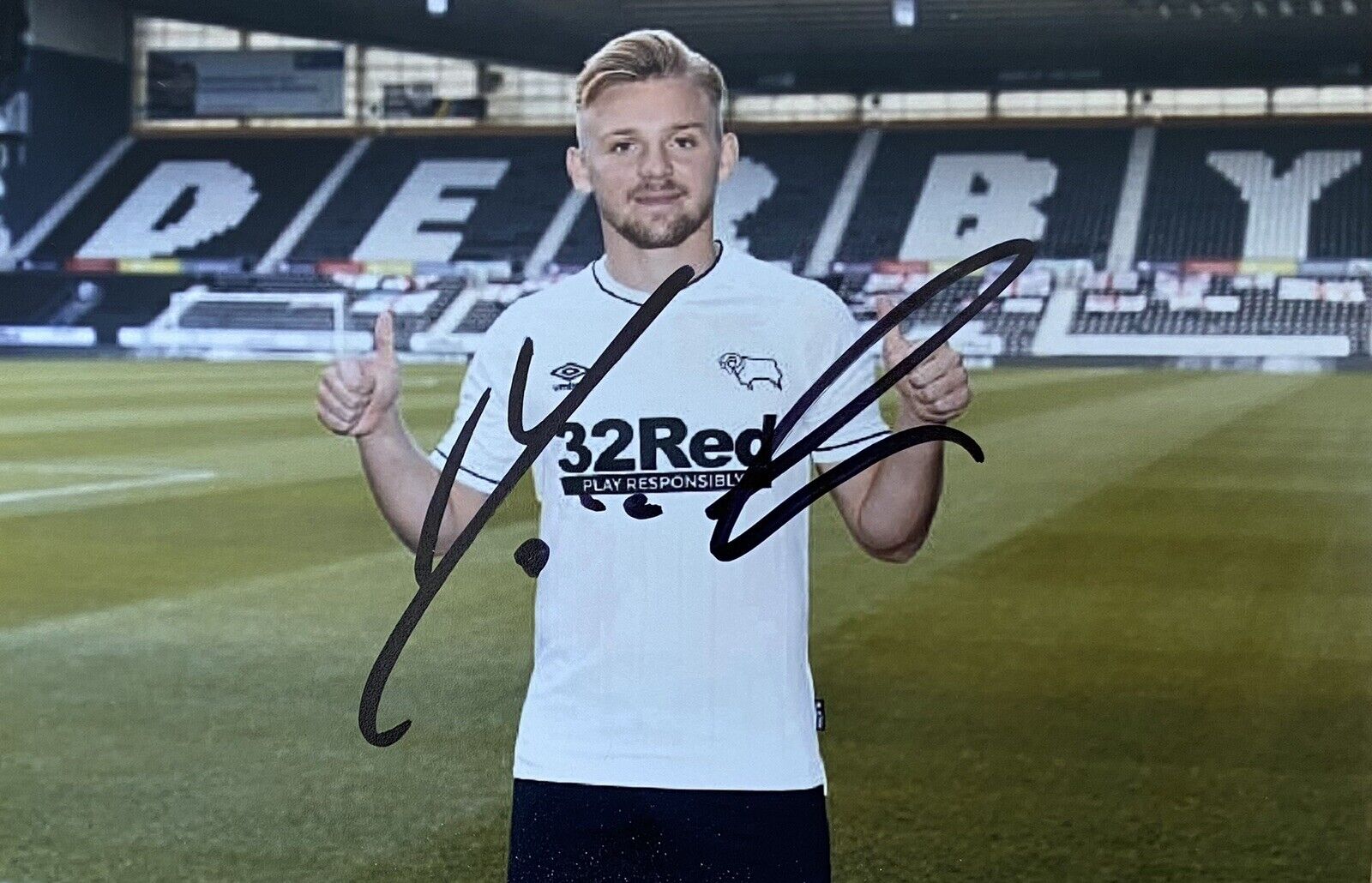 Kamil Jozwiak Genuine Hand Signed Derby County 6X4 Photo Poster painting