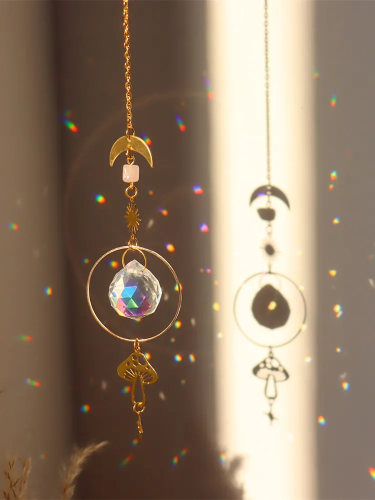 Crystal Wind Chime Prism Catchers Hanging Ornament Home Garden Decorations