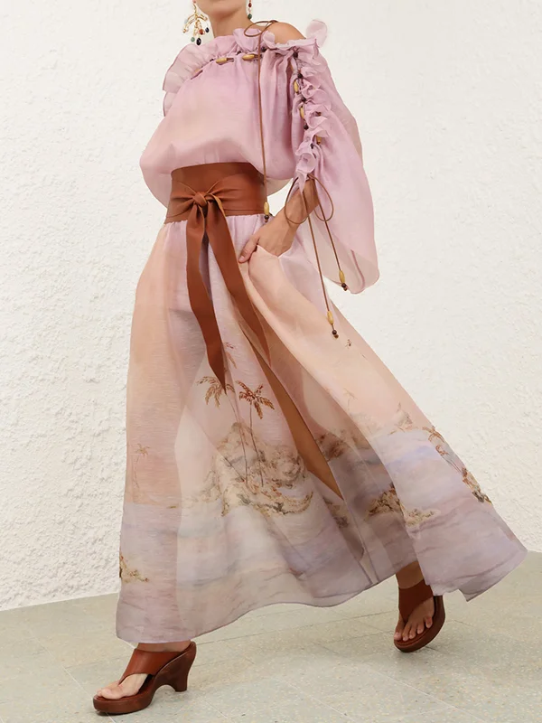 Silk Linen Organza Women's Dress