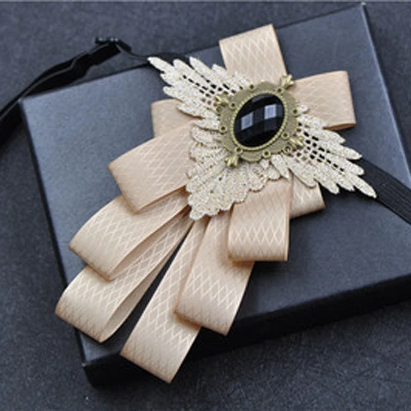 Fashion New Casual Multilayer Bowtie Diamond Brooch Rhinestone Red Bow Tie Brooch Set Wedding Groom Groomsmen Pocket Square Men