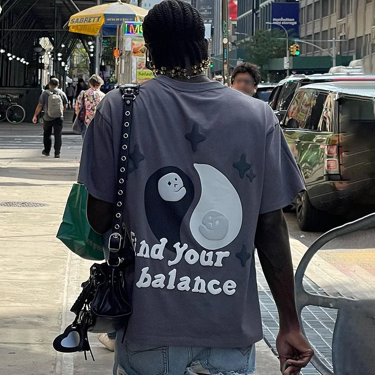 Men'S Puff Print Find Your Balance T-Shirt