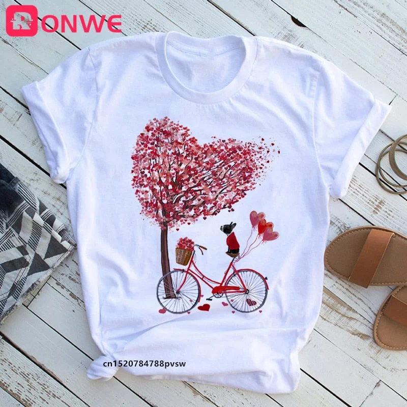 Women Bicycle Black T Shirt Girl Harajuku Korean Style Graphic Tops 2020 Kawaii Female T-shirt,Drop Ship