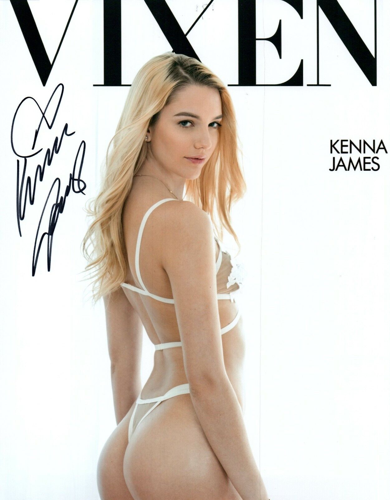 Kenna James Super Sexy Hot Adult Model Signed 8x10 Photo Poster painting COA Proof 122B