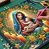 (Pre-Framed)Virgin Mary-Special Shape Diamond Painting Kit(30x30cm)
