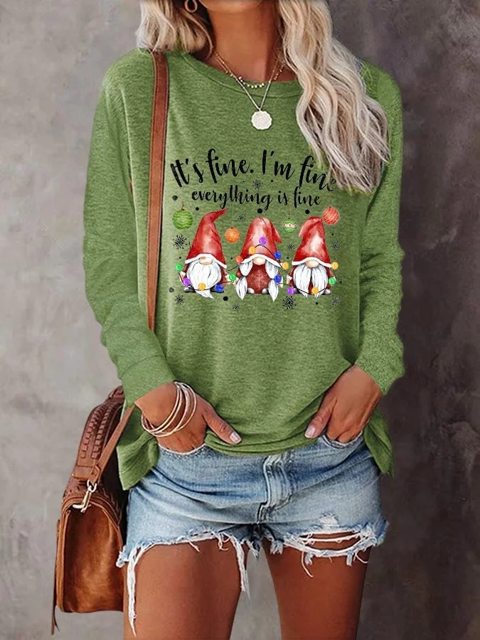 Fashion Gradient Print Long Sleeve T-Shirt