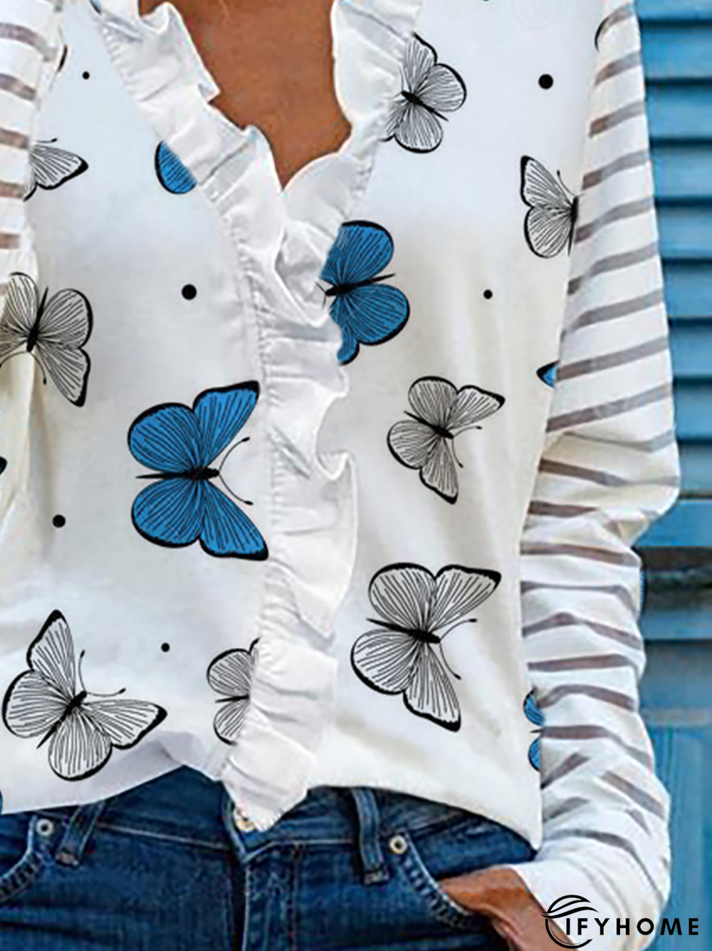 Long Sleeve Casual Butterfly T-shirt | IFYHOME