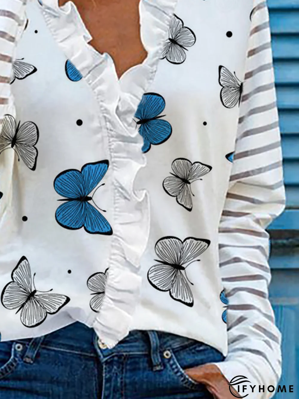 Long Sleeve Casual Butterfly T-shirt | IFYHOME