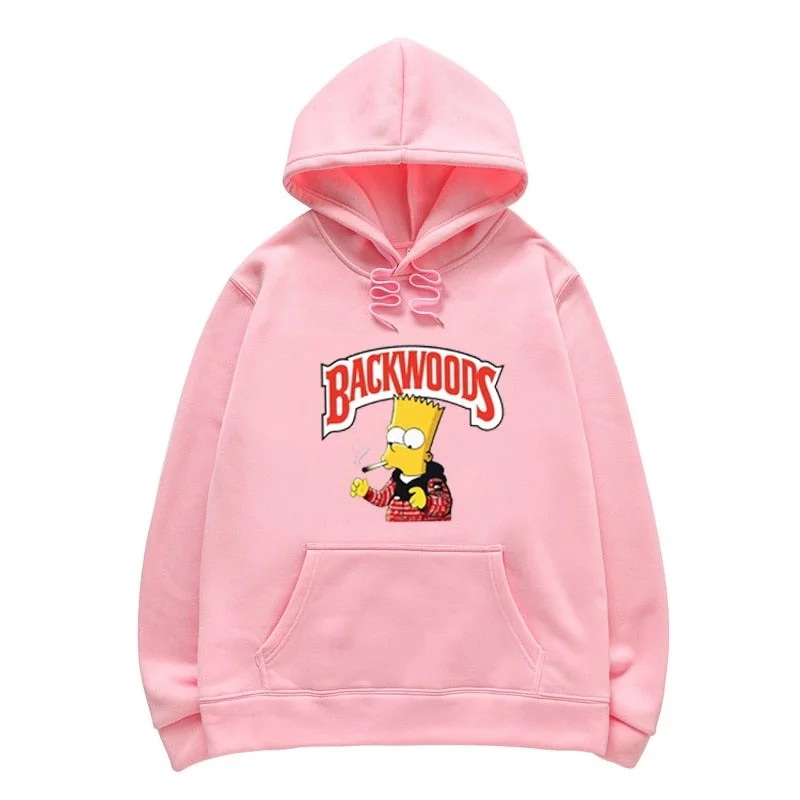 Unisex Backwoods Hoodie Bart Simpson Graffiti Cute Hooded Sweatshirt