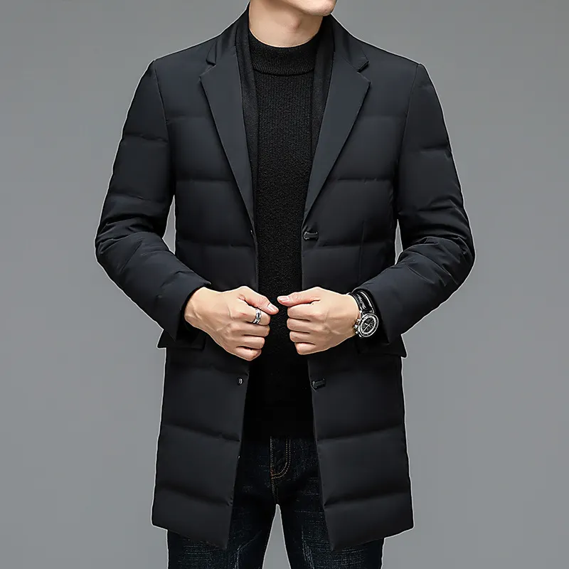 Winter Men's Suit Detachable Scarf Collar Casual Down Jacket main image 1