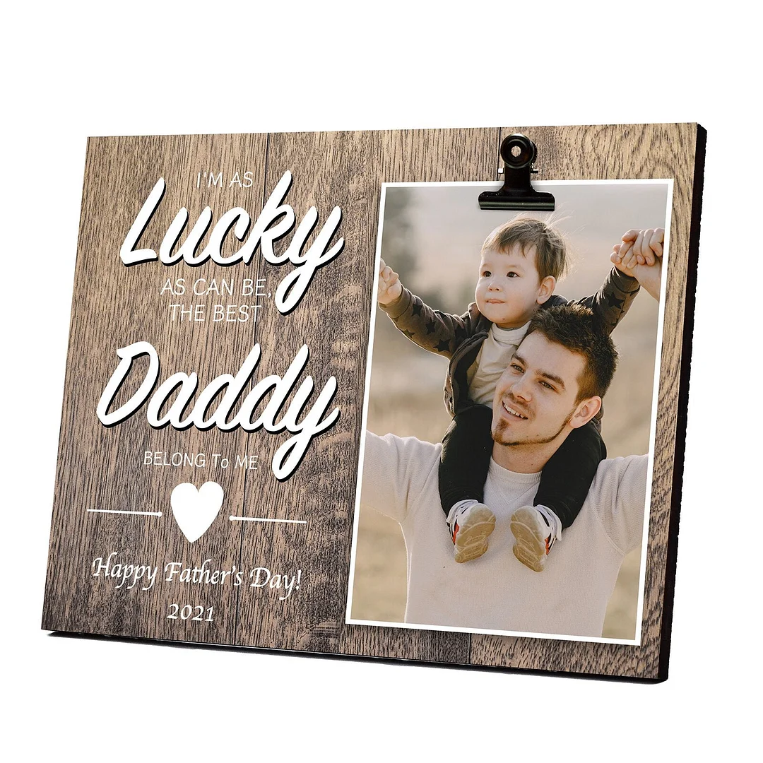 Wood Picture Frame DIY Personalized Photo Frame For Father's Day Gift From Daughter Son Unique Gift Wall Frames With Holder