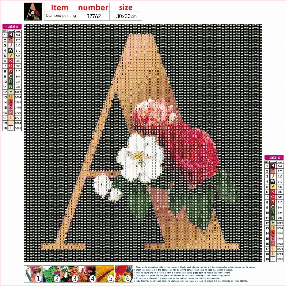 Diamond Painting - Full Round Drill - Flower Alphabet(30*30cm)