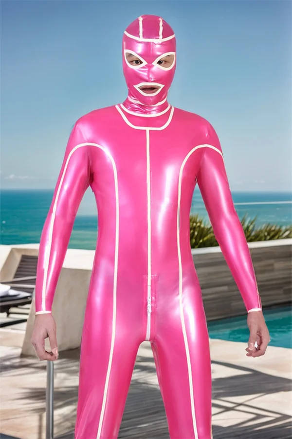 Men Latex Catsuits Gyro-Gimp Hooded