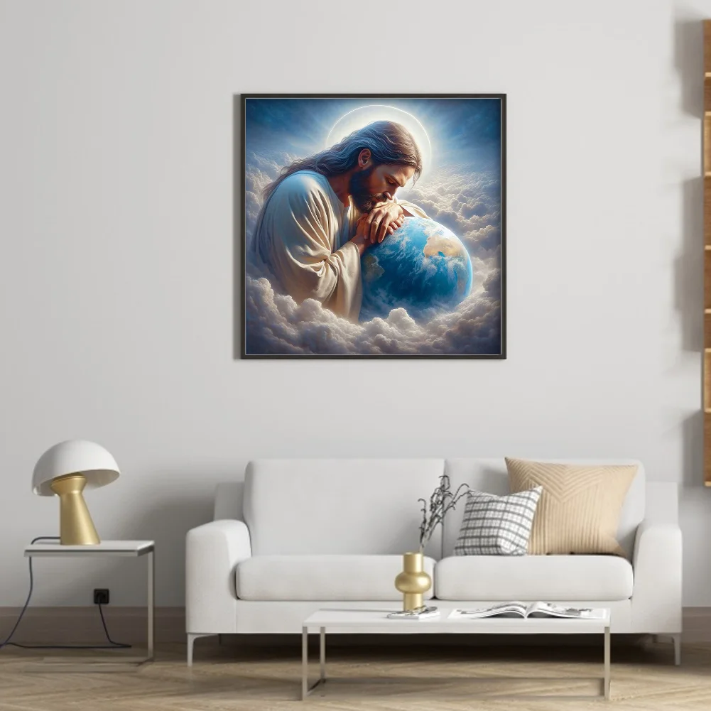 11CT Full Stamped Cross Stitch - Jesus(Canvas|40*40CM)