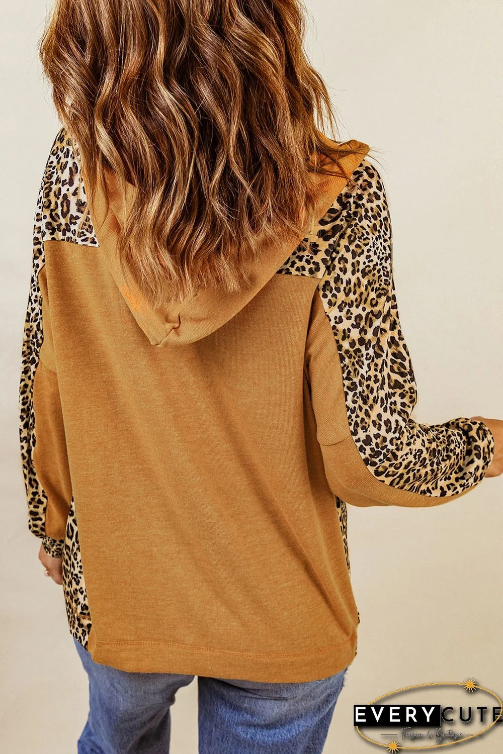 Leopard Patchwork Pullover Hoodie