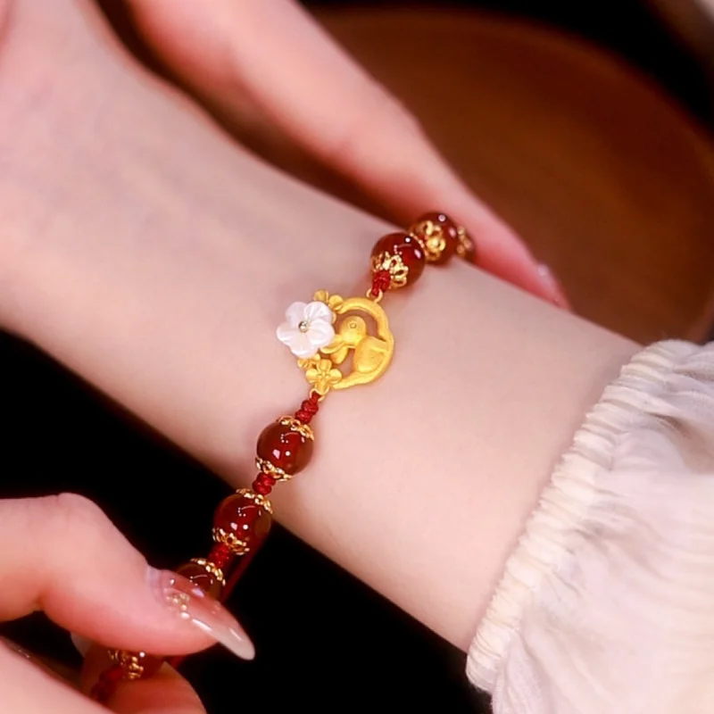 Fortune Rabbit Red Agate Bracelet