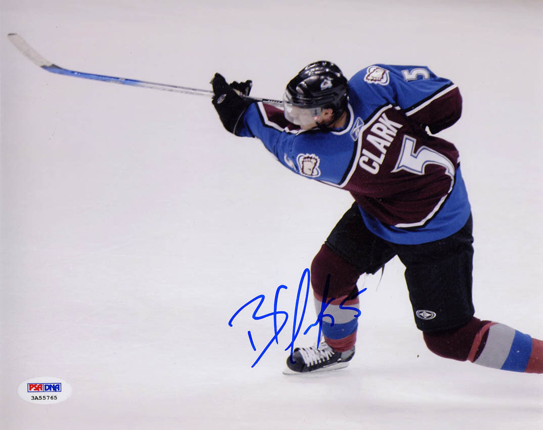 Brett Clark SIGNED 8x10 Photo Poster painting Colorado Avalanche ITP PSA/DNA AUTOGRAPHED