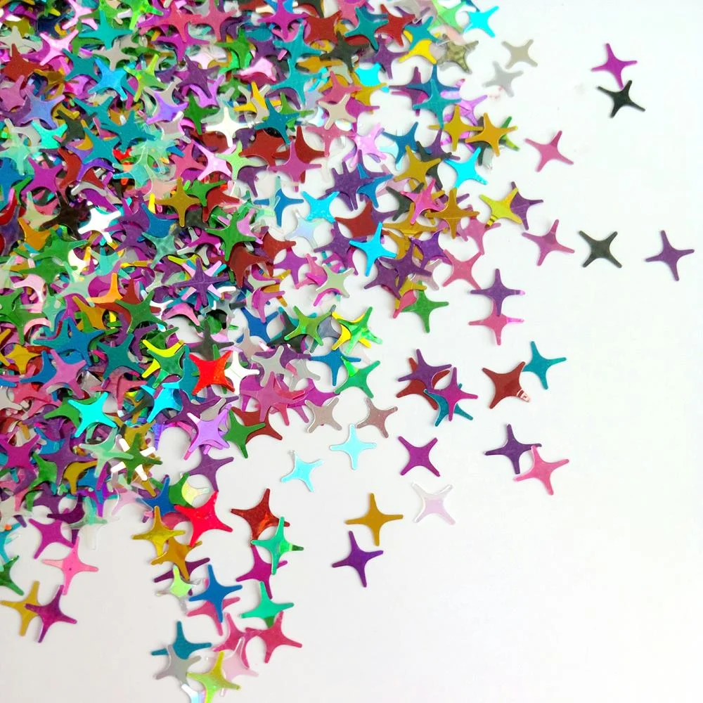 3D Holographic Silver Nail Sequins DIY Nail Art Gel Polish Laser Glitter Star Pattern Manicure Flakes Nail Decorations-Nail Inspo