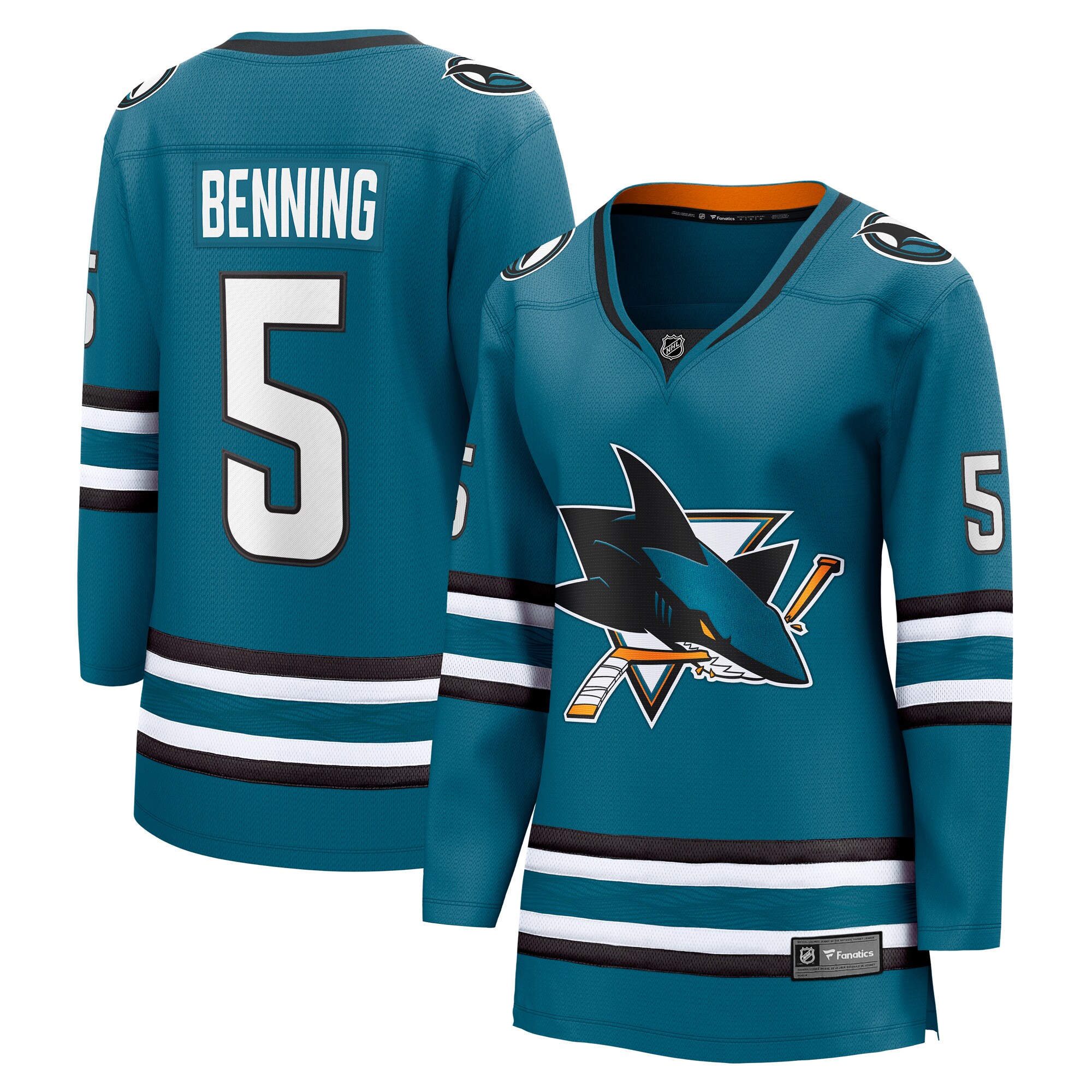 Matt Benning San Jose Sharks Fanatics Women&rsquo;s Home Breakaway   Jersey &ndash; Teal mysite