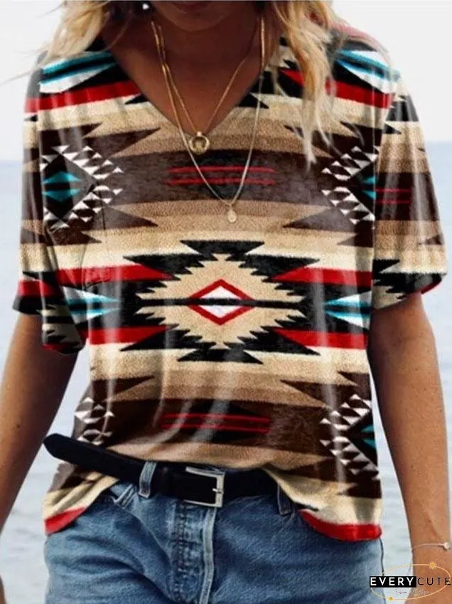 Native American Inspired V-Neck Tee