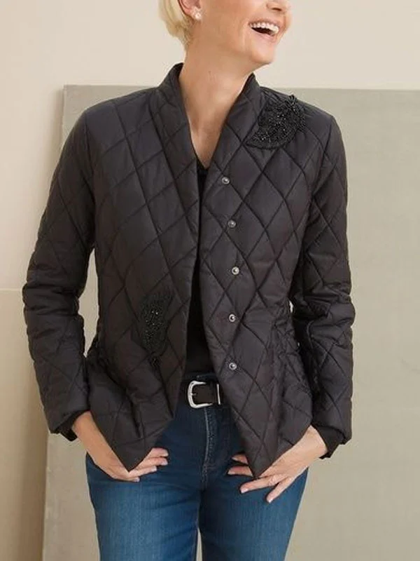 Checkered casual temperament warm women's cotton coat