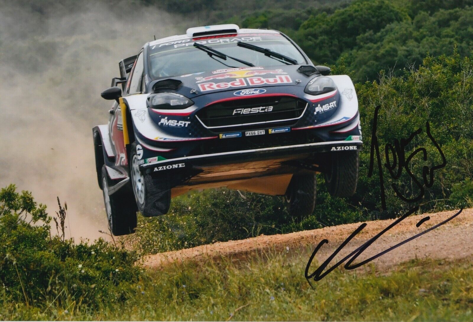 Teemu Suninen and Co Driver Hand Signed 12x8 Photo Poster painting - Ford Rally Autograph 4.