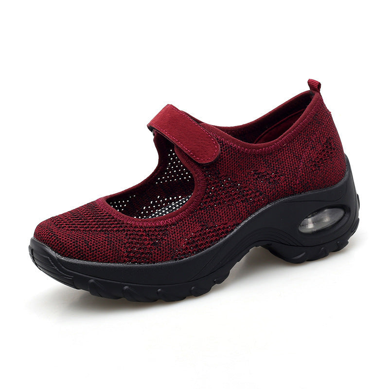 Pretty Mesh Air Cushion Walking Shoes with Velcro- Comfy Sandals for Women