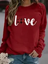 Women's Plaid Love Sweatshirt Long Sleeves Shirt