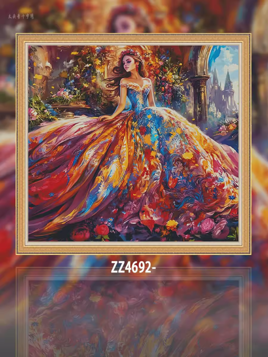 【ZZ4692- Flower skirt】 Painting Fairy Cross Stitch