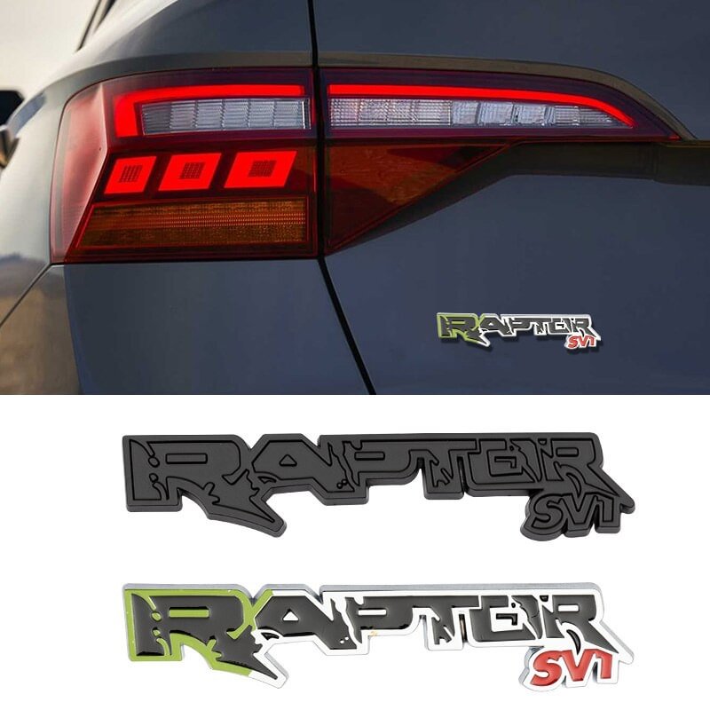 3D Metal Raptor SV1 SVT Emblem Trunk Fender Head Decorative Badge For Ford Raptor voiturehub dxncar
