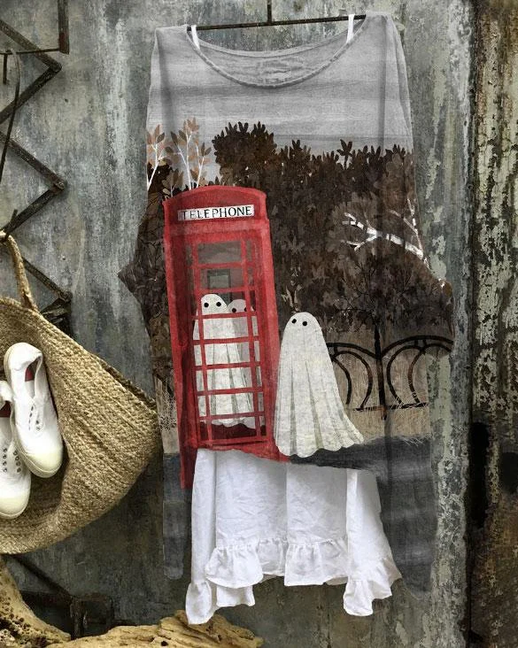 There Are Ghosts In The Phonebox Again Art Tunic