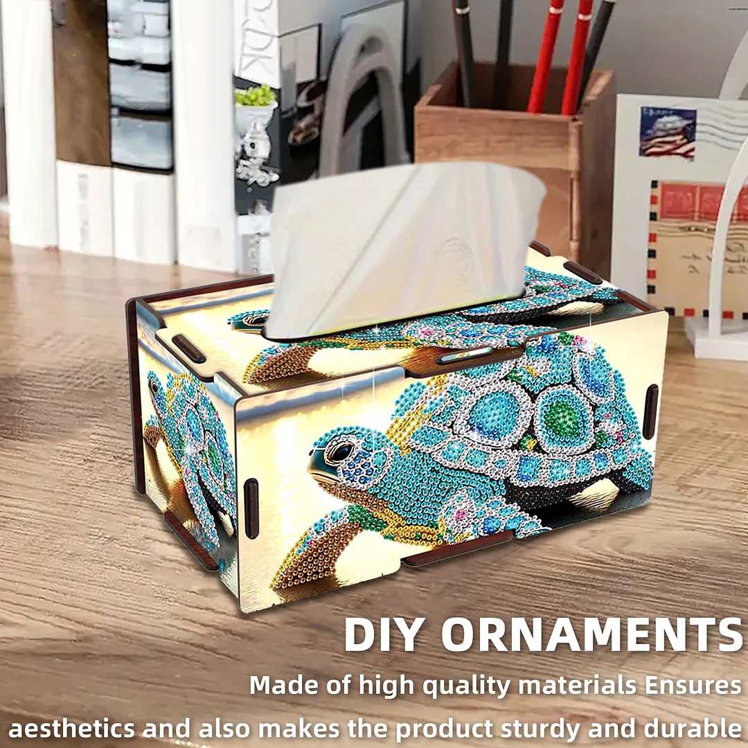 Wooden Diamond Painting Tissue Box for Home and Office Decoration (ZJH021)