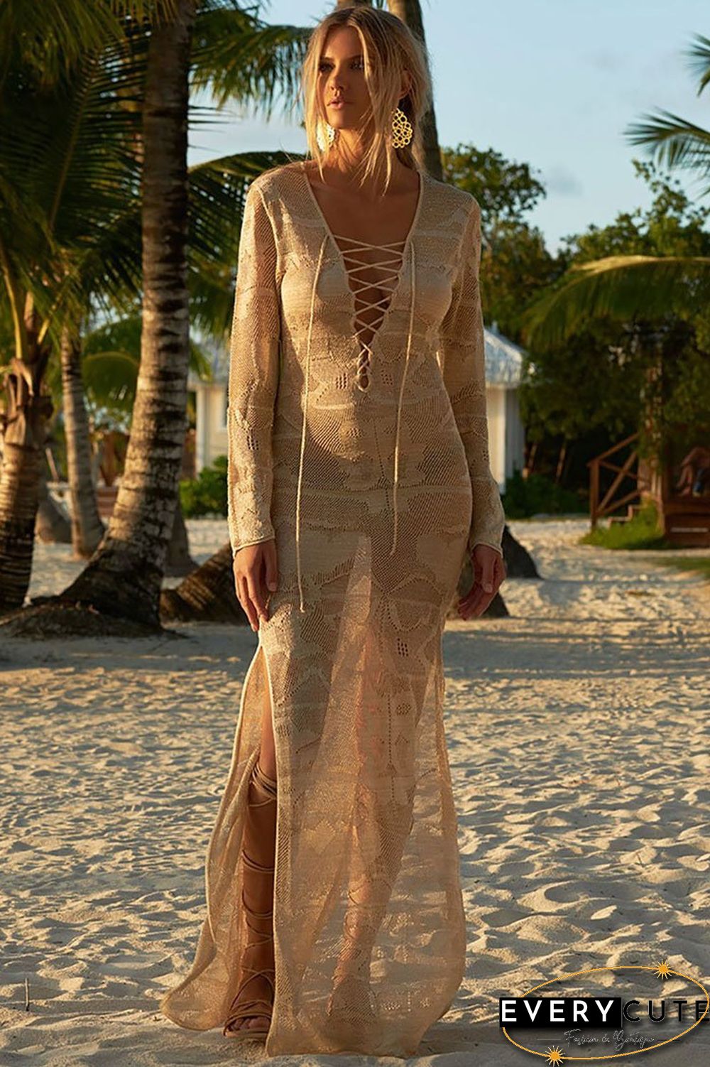Sheer Crochet Mini Cover Up