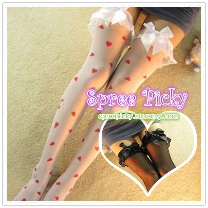 Kawaii Bow with Heart tights stocking  SP140426