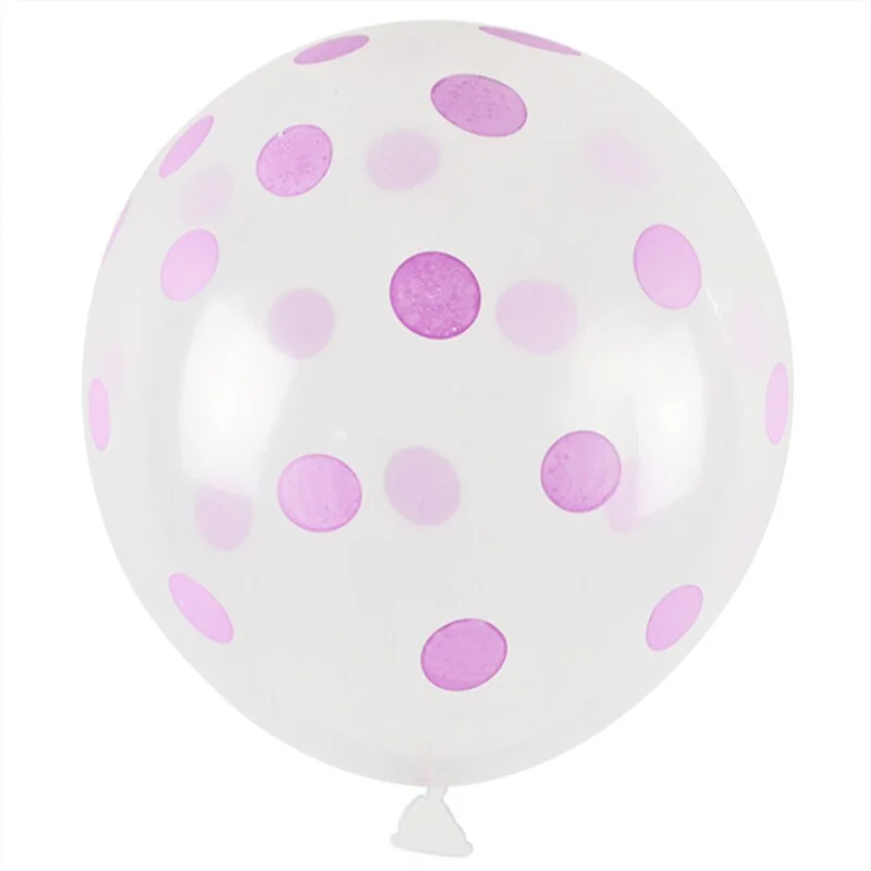 10pcs 12inch Latex Transparent Balloons Polka Dot Colored Wedding Birthday Party Balloons Decoration Globos Air Balls Baloons