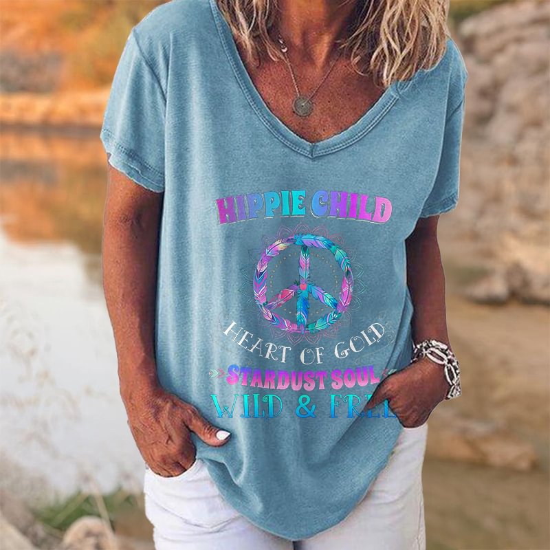 Happy Child Stardust Soul Printed Hippie T-shirt