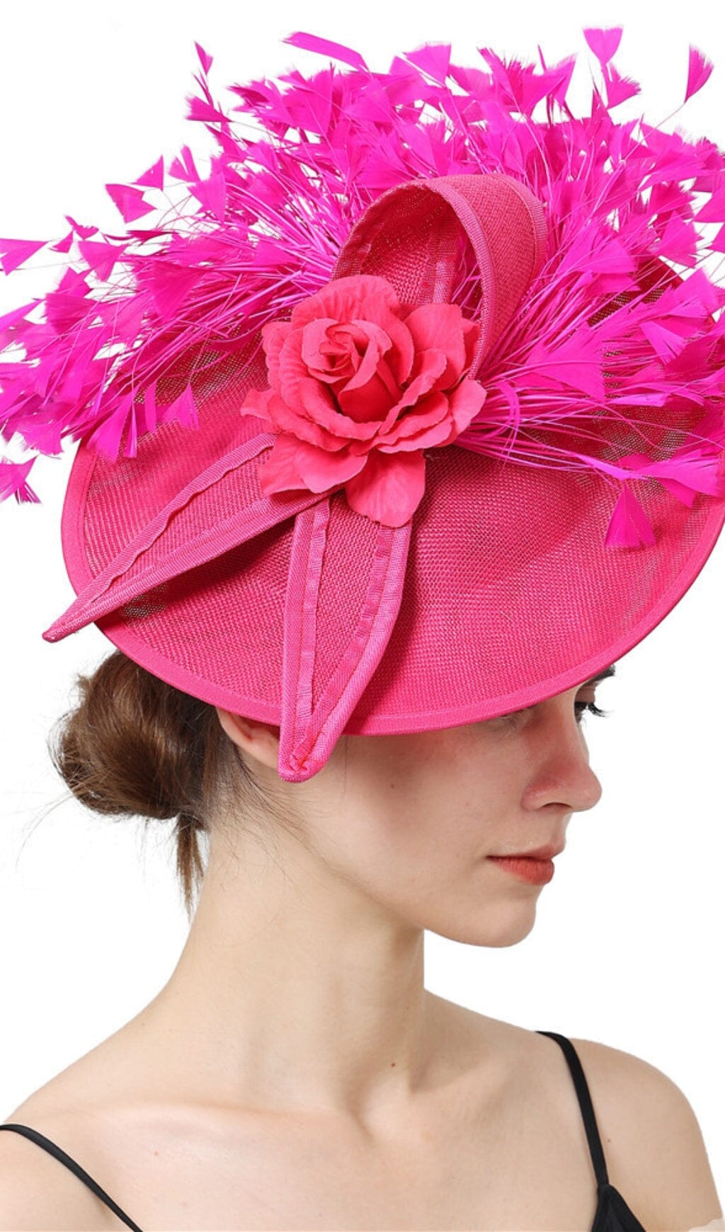 Pink Elegant Feather Fascinators