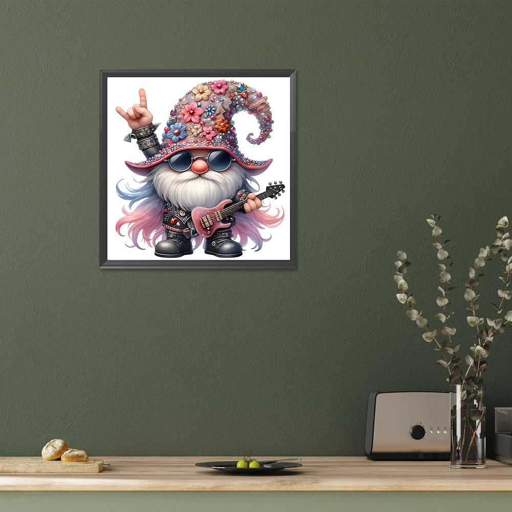 Diamond Painting - Full Round Drill - Guitar Gnome(Canvas|30*30cm)