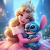 4-Piece Set - Stitch And Disney Princesses Series-Full Round Diamond Painting 30*30CM
