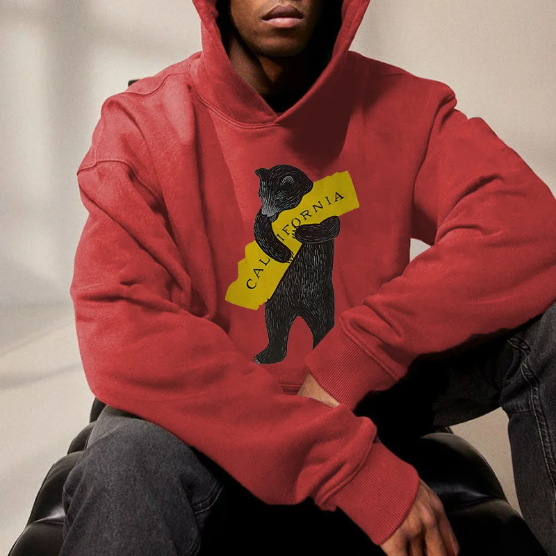 Lovely Bear California Graphic Streetwear Men’s Hoodie